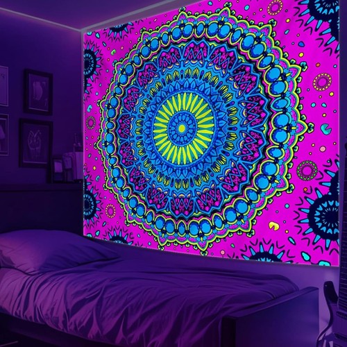 Blacklight trippy mandala - trippy,
